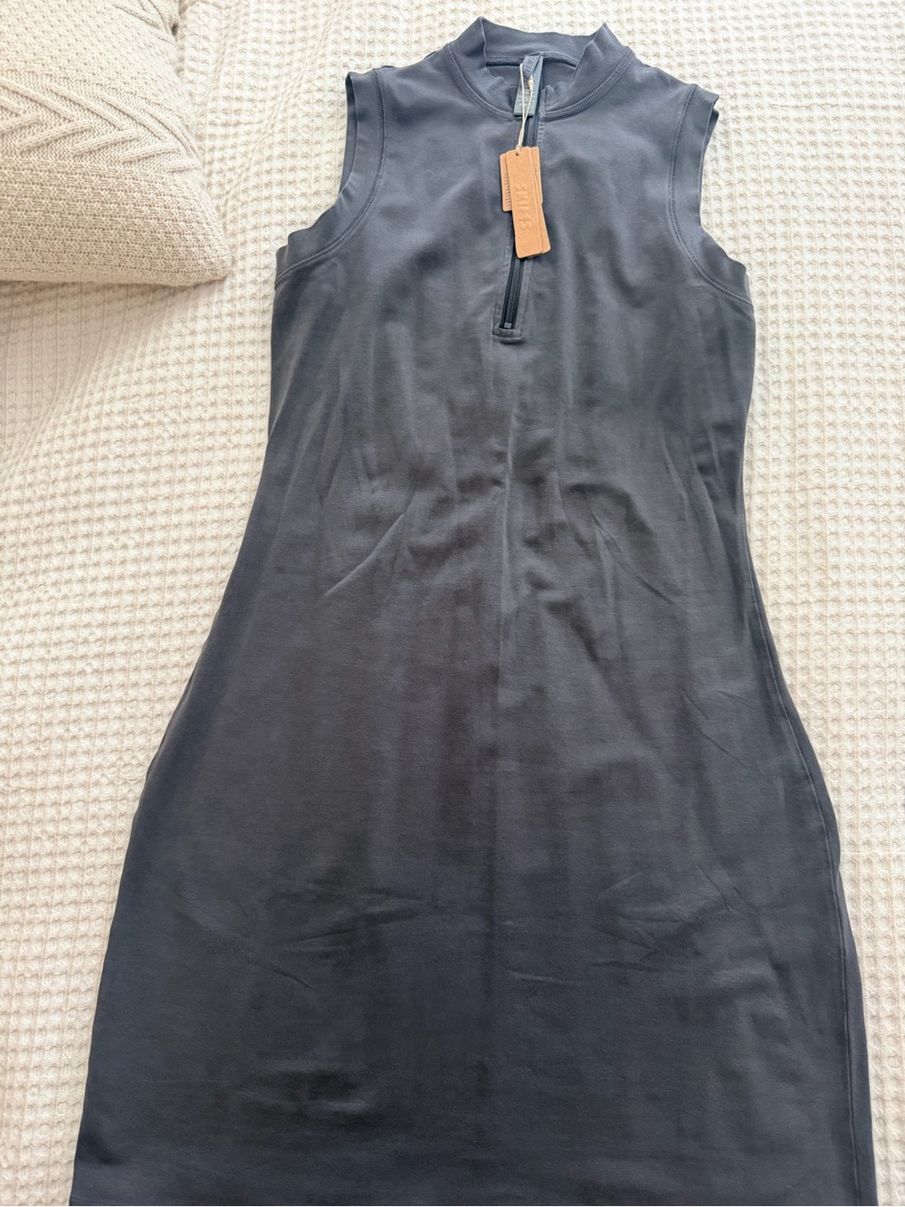 Sleeveless Black Zip-Front Women's Dress